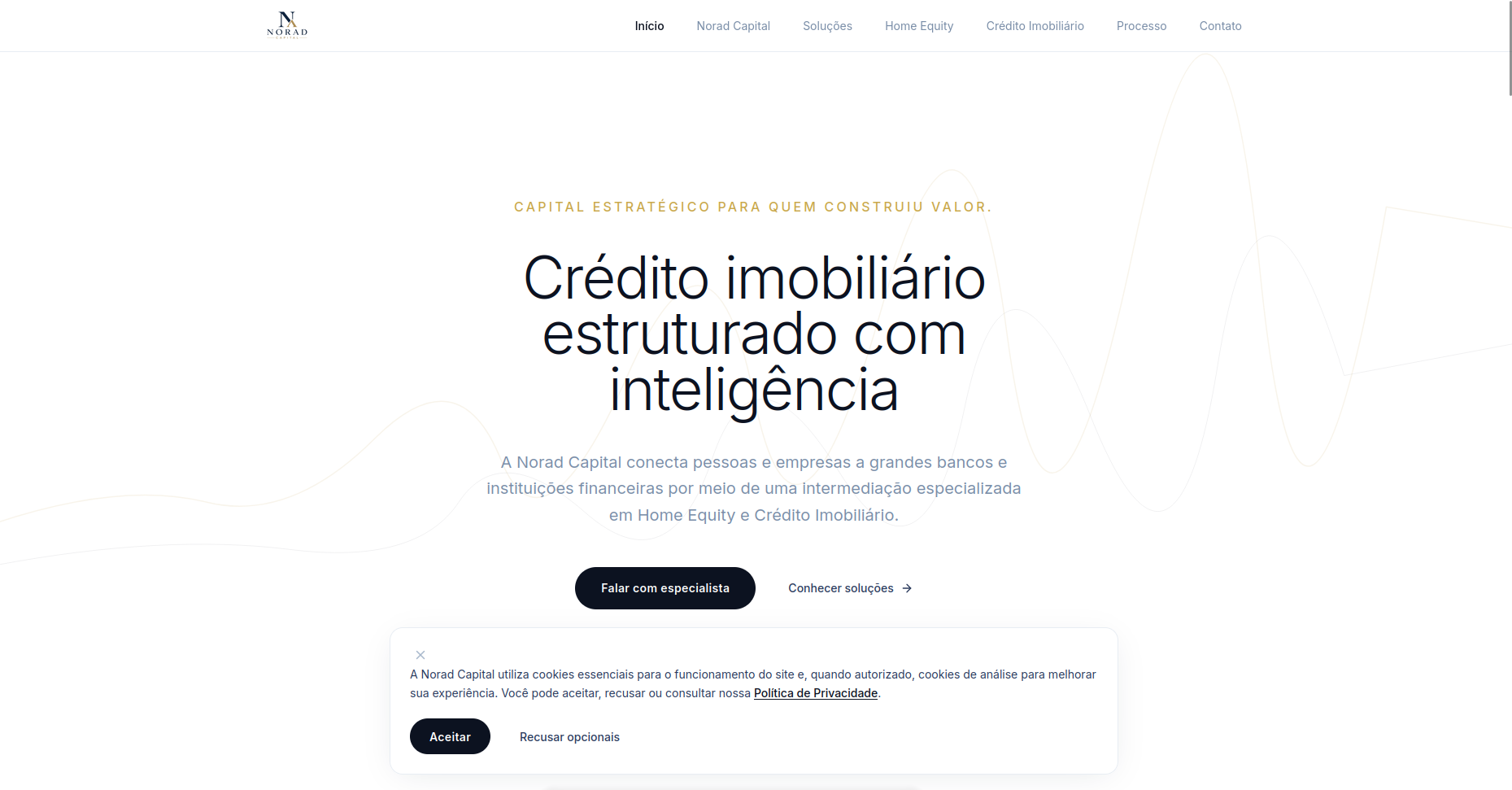 Norad Capital website home page